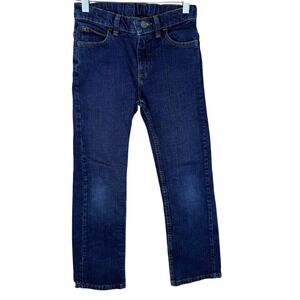 Wrangler Boys Straight Leg Jeans Dark Wash Adjustable‎ Waist Size 10 Regular
